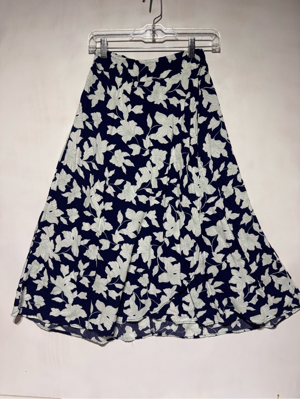 Japna, Blue, White and Light Blue Floral Wrap Skirt